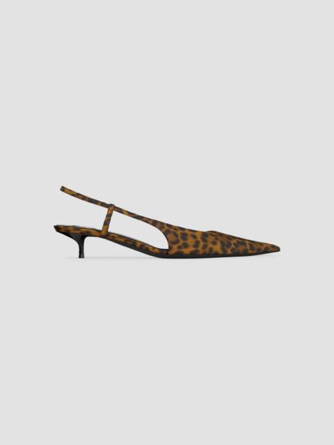 SAINT LAURENT Women's Secret Slingback Pumps in Leopard Grosgrain - Leopard