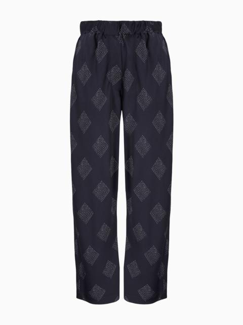 GIORGIO ARMANI Geometric print silk crépon trousers