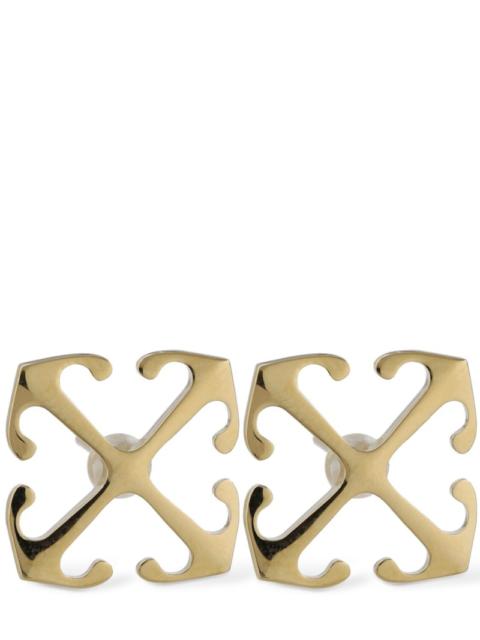 Off-White Mini Arrow brass earrings