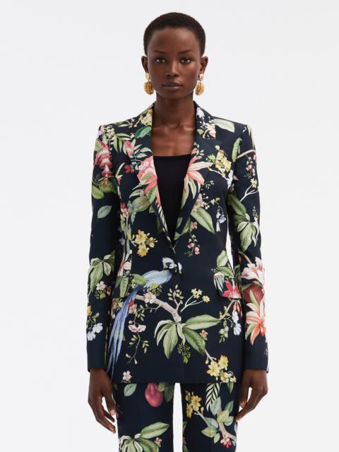 Oscar de la Renta DEGRADE FLORA & FAUNA FAILLE JACKET