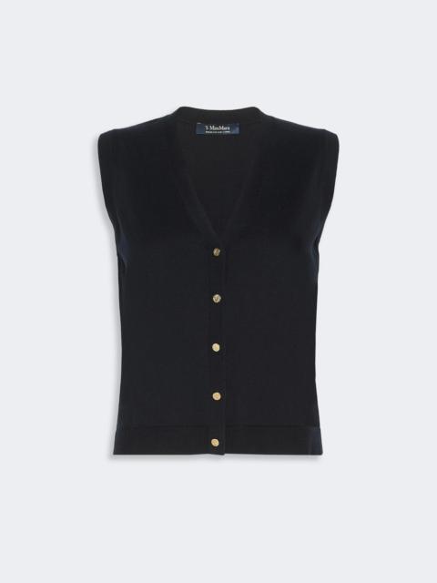 'S Max Mara SAGGIO Cotton, silk and cashmere yarn gilet - ULTRAMARINE