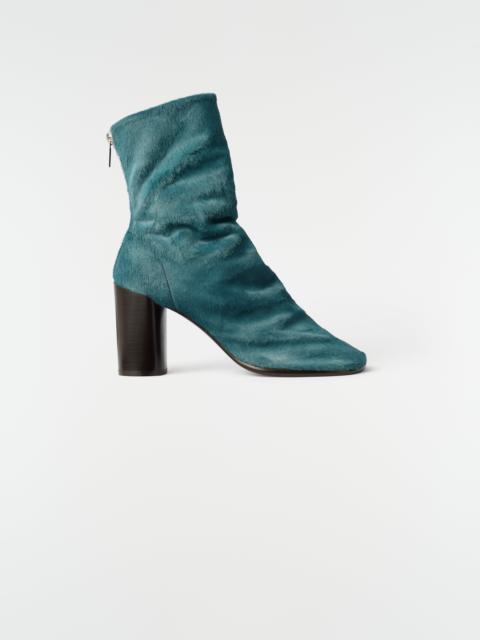 Lemaire 80 MM GLOVE HEELED ANKLE BOOTS IN PONY-STYLE LEATHER