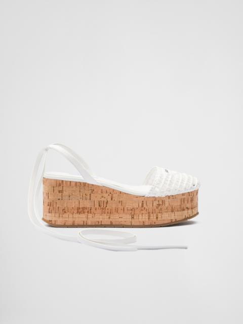 Prada Raffia wedge sandals
