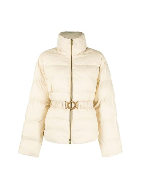 PINKO logo print collar puffer jacket