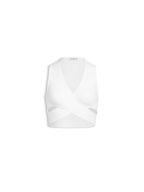 Alaïa RIBBED JERSEY WRAPPED TOP