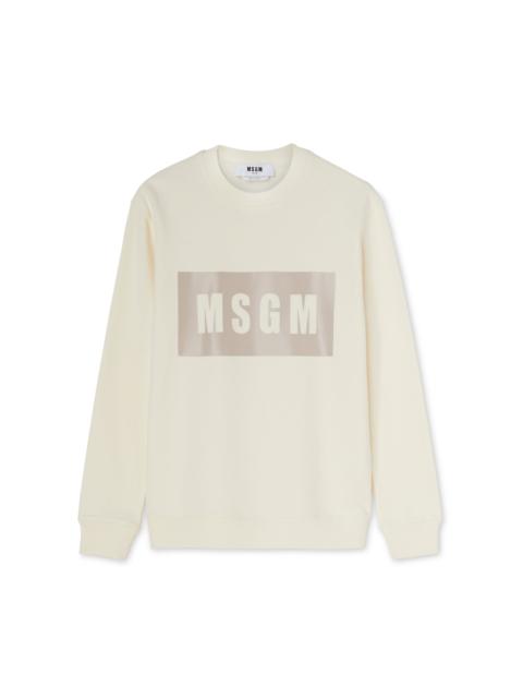 MSGM Cotton crewneck sweater with MSGM box logo