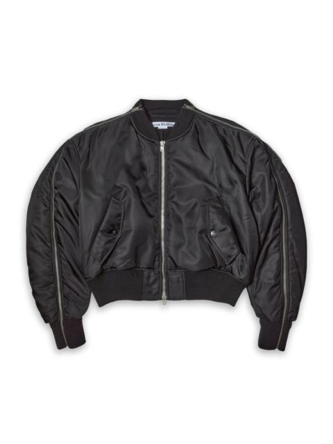 Acne Studios Nylon Bomber With Zips Black
