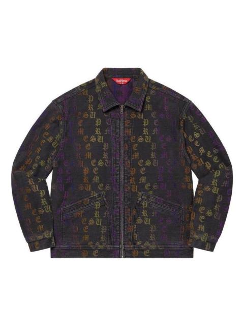 Supreme Gradient Jacquard Denim Work Jacket 'Black Purple Yellow' SUP-SS22-711