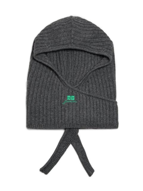 GANNI Women's Core Rib-Knit Wool-Blend Balaclava - Charcoal Grey