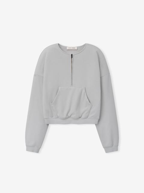 ESSENTIALS Womens French Terry Relaxed Half Zip