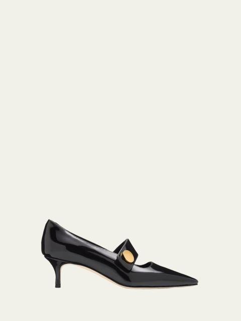 Manolo Blahnik 50mm Dorian Patent Leather Mary Jane Pumps