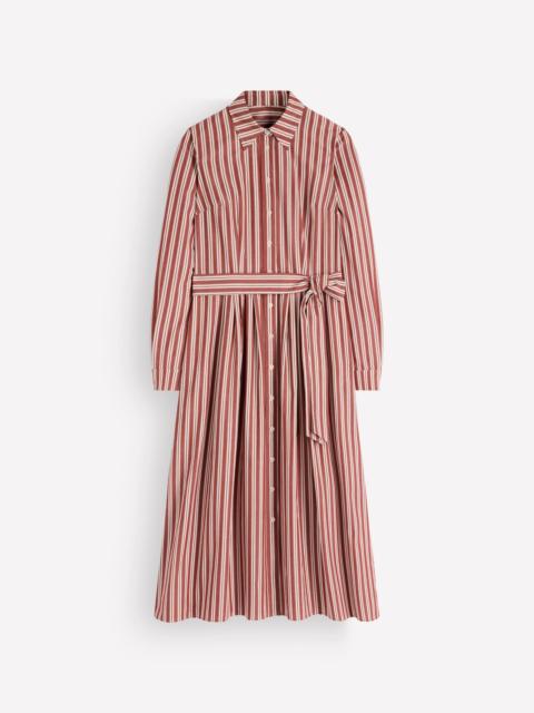 BODEN Alexa Cotton Midi Shirt Dress-Red Stripe