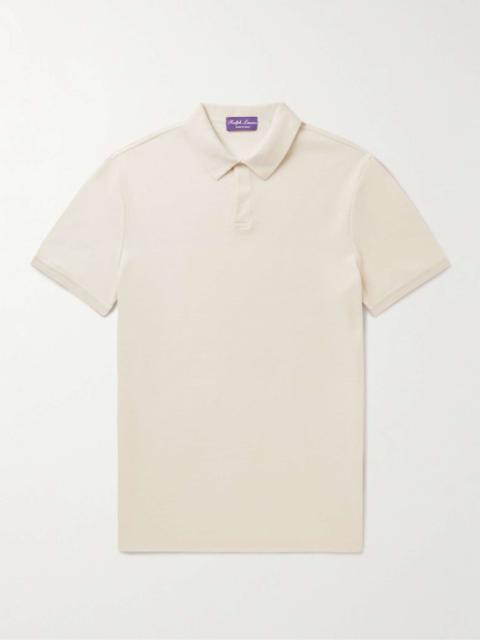 Ralph Lauren Cotton and Silk-Blend Piqué Polo Shirt