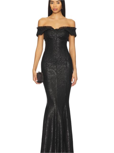 NORMA KAMALI Double Drop Shoulder Grace Fishtail Gown