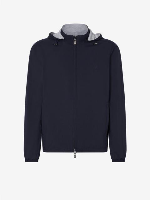 CORNELIANI Navy blue technical fabric reversible jacket