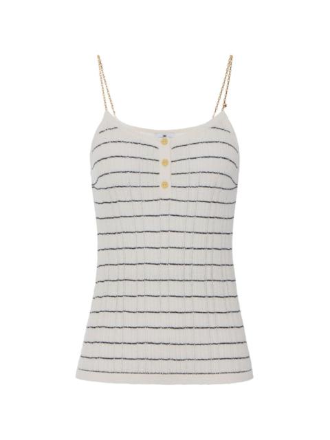 ELISABETTA FRANCHI striped chain-strap knitted top
