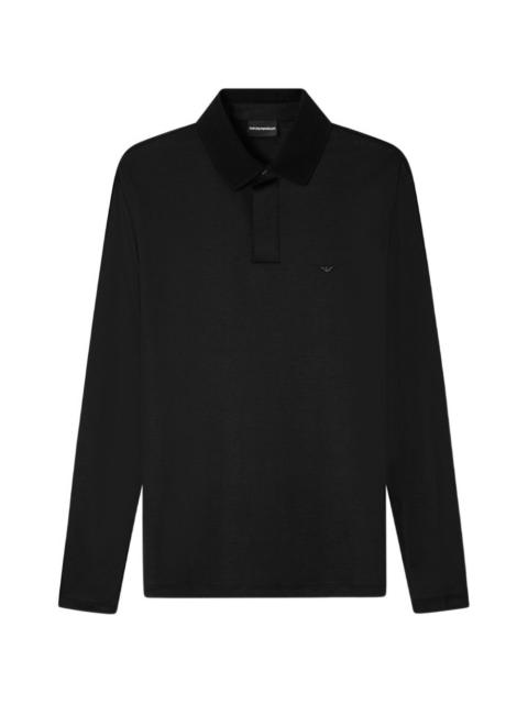 EMPORIO ARMANI long sleeve logo polo shirt