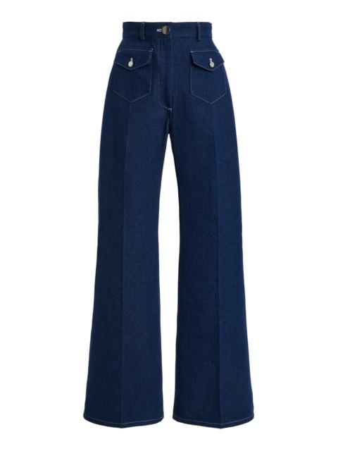 MATTHEW BRUCH Denim Pocket Wide Leg Pant