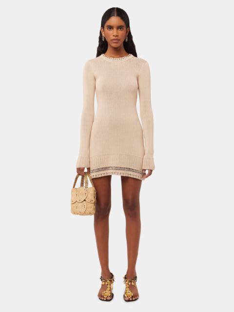 rabanne CROCHET SHORT DRESS WITH PEARLS