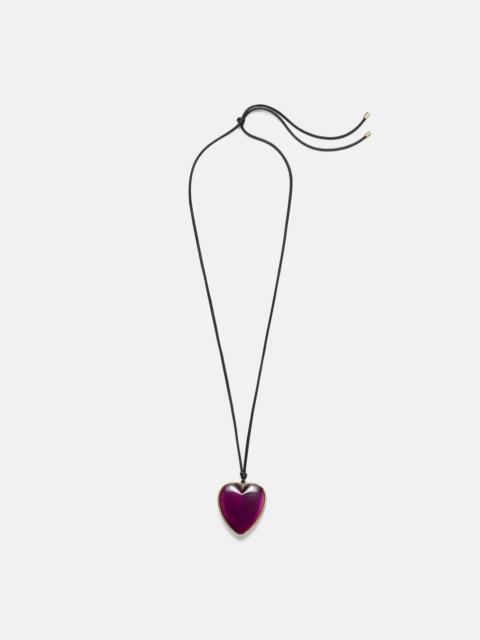 JENNIFER FISHER 14kt gold-plated and leather necklace with quartz