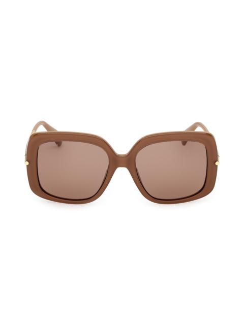 Max Mara Women's 55MM Oversized Square Sunglasses - Gold Brown