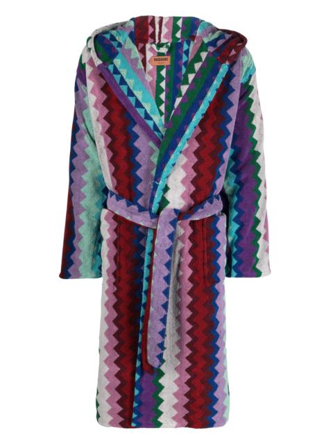 Missoni zigzag-pattern terry-cloth bathrobe