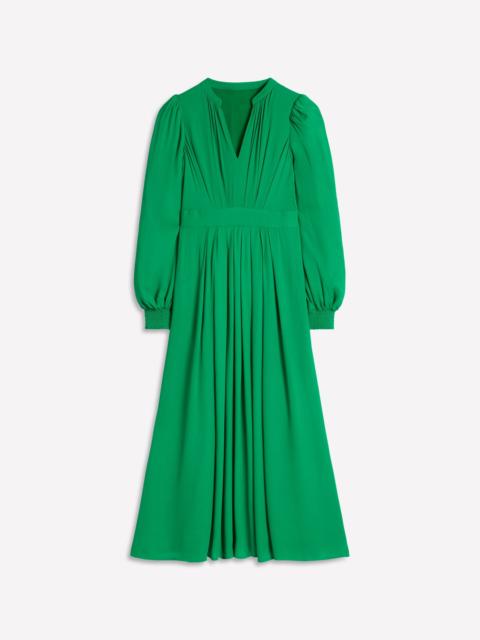 BODEN Pleat Detail Blouson Dress-Rich Emerald