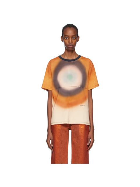 【関税込み】Eckhaus Latta オレンジ＆ブラウン Lapped Tシャツ Lapped Baby Tee by Eckhaus Latta- La Garçonne