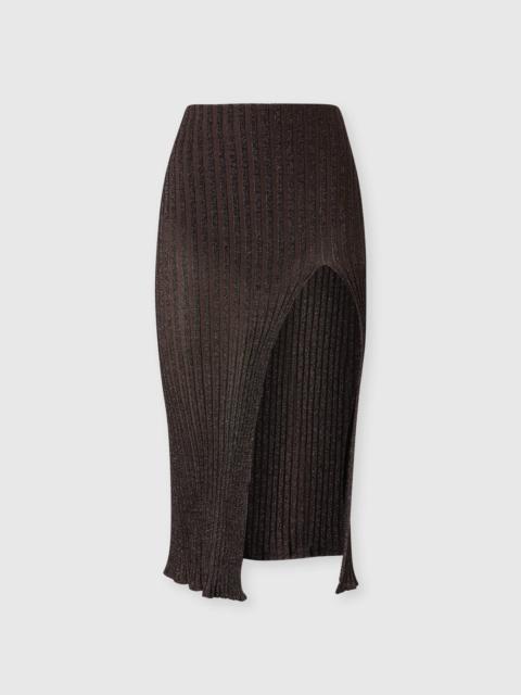 Missoni Ribbed viscose lamé midi skirt with slit