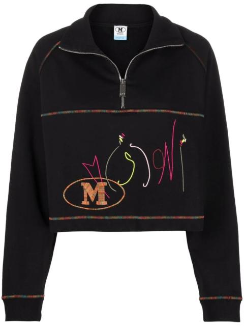 Missoni logo-embroidered funnel neck sweatshirt