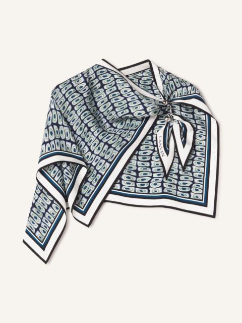 Lanvin MURANO PRINT SILK SCARF WITH JEWELRY FASTENER