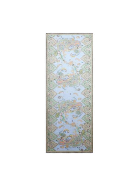 leaf-motif silk scarf