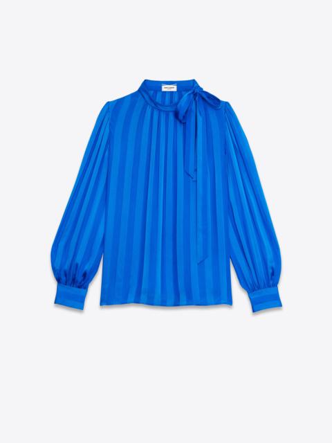 SAINT LAURENT gathered silk blouse with bow