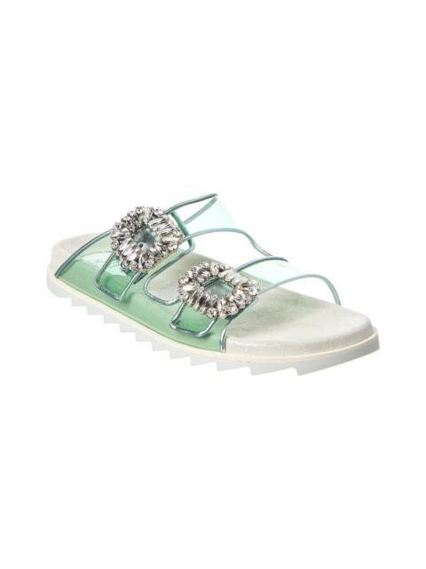 Roger Vivier Roger Vivier Viv Strass Buckle Vinyl & Leather Slide