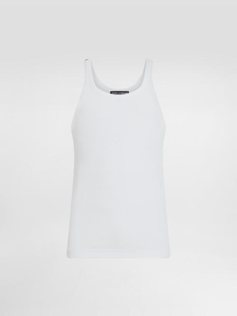 Dolce & Gabbana Fine-rib washed cotton singlet
