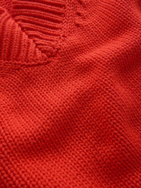 BODEN Lucy Cotton V-neck Sweater-Sunset Orange