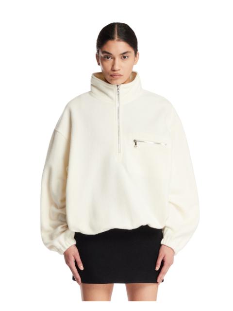 RIER White Wool Fleece Sweater