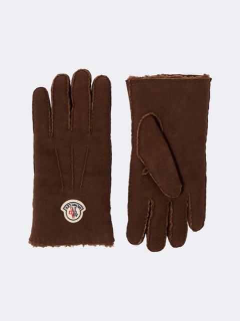 Moncler Shearling-lined suede gloves