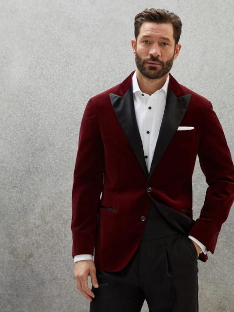 Cotton velvet tuxedo jacket with peak lapels