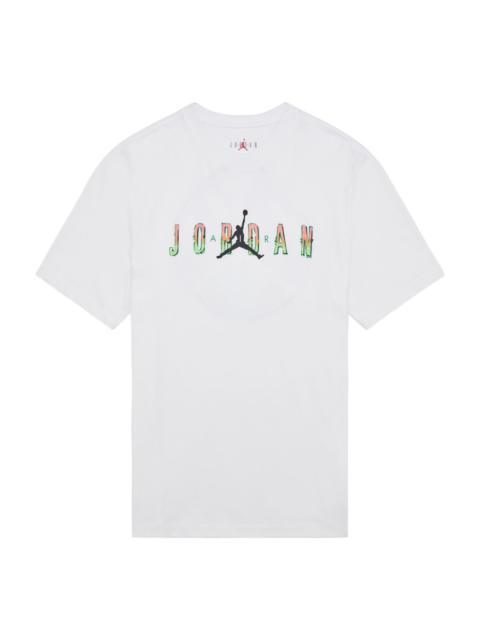 Jordan Air Jordan DNA Printing Alphabet Large Logo Short Sleeve White DQ5884-100