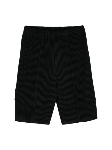 Cargo plissé-effect shorts