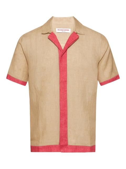 ORLEBAR BROWN Maitan linen contrast-trim shirt