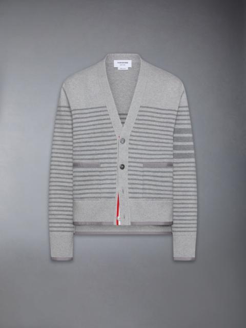 Thom Browne MILANO STITCH STRIPED BOXY FIT CARDIGAN