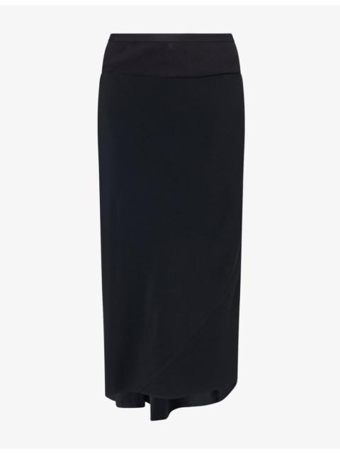 Rick Owens Bias A-Line Crepe Midi Skirt