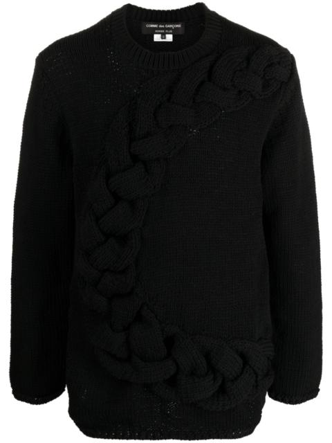 Comme Des Garçons Cable-knit crewneck sweater