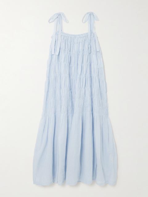 ALIX OF BOHEMIA Emrys Tiered Striped Cotton Dress