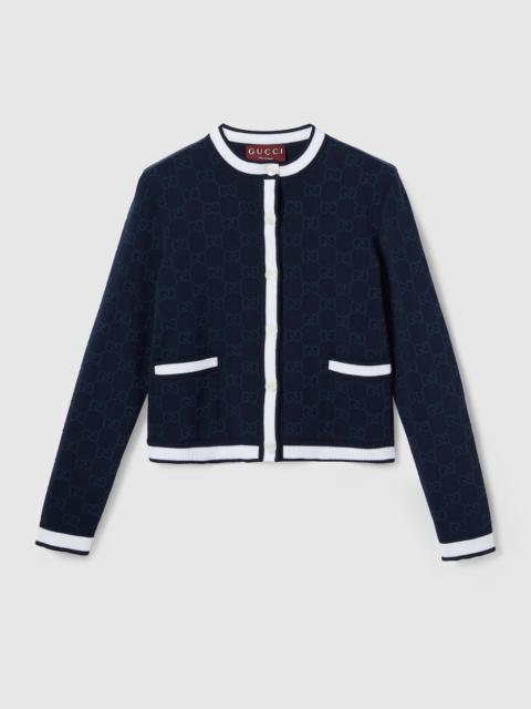 GUCCI GG fine cotton jacquard cardigan