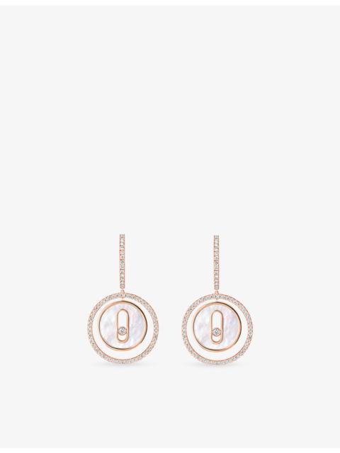 MESSIKA Lucky Move 18ct Rose-Gold, 0.53ct Diamond And Mother-of-Pearl Earrings