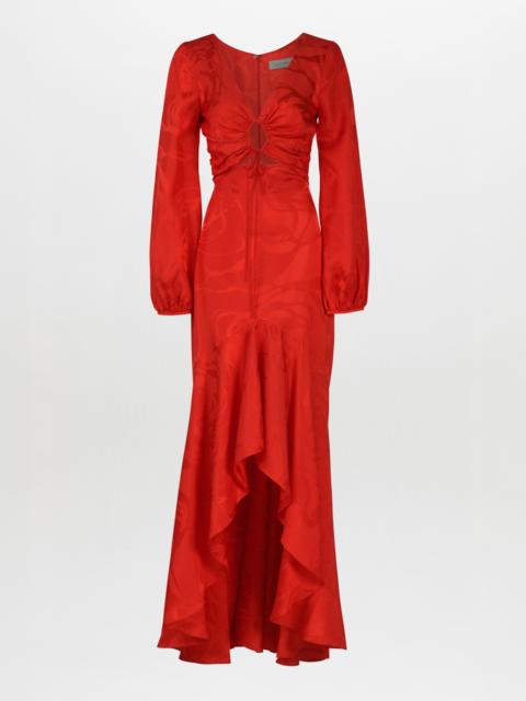 SILVIA TCHERASSI Charlize Dress Crimson Jacquard