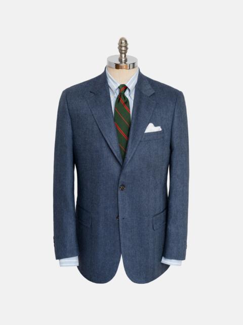 J. PRESS MADE-IN-CANADA BLUE HERRINGBONE SILK SPORT COAT